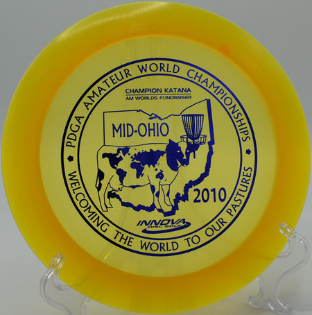 Champion Katana by Innova – 13/5/-3/3 flight path, perfect for beginner and intermediate players looking to add distance at Lakewood Disc Golf Course in Lakewood, Washington.