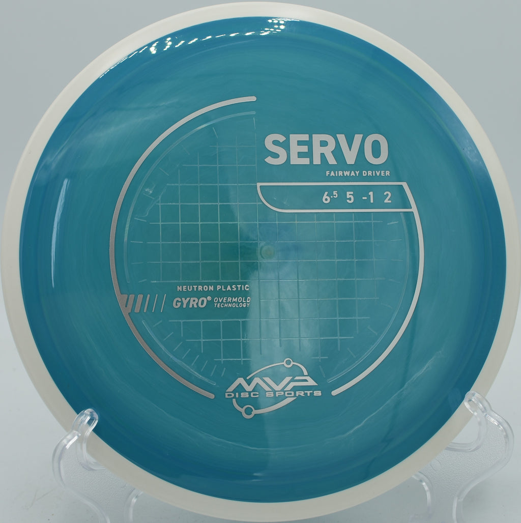 Neutron Servo disc golf fairway driver attacking a technical fairway at Rollin Ridge Disc Golf Course, Reedsville, Wisconsin