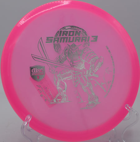 Discmania Iron Samurai 3 gliding through tight woods at Idlewild Disc Golf Course in Burlington, Kentucky.

