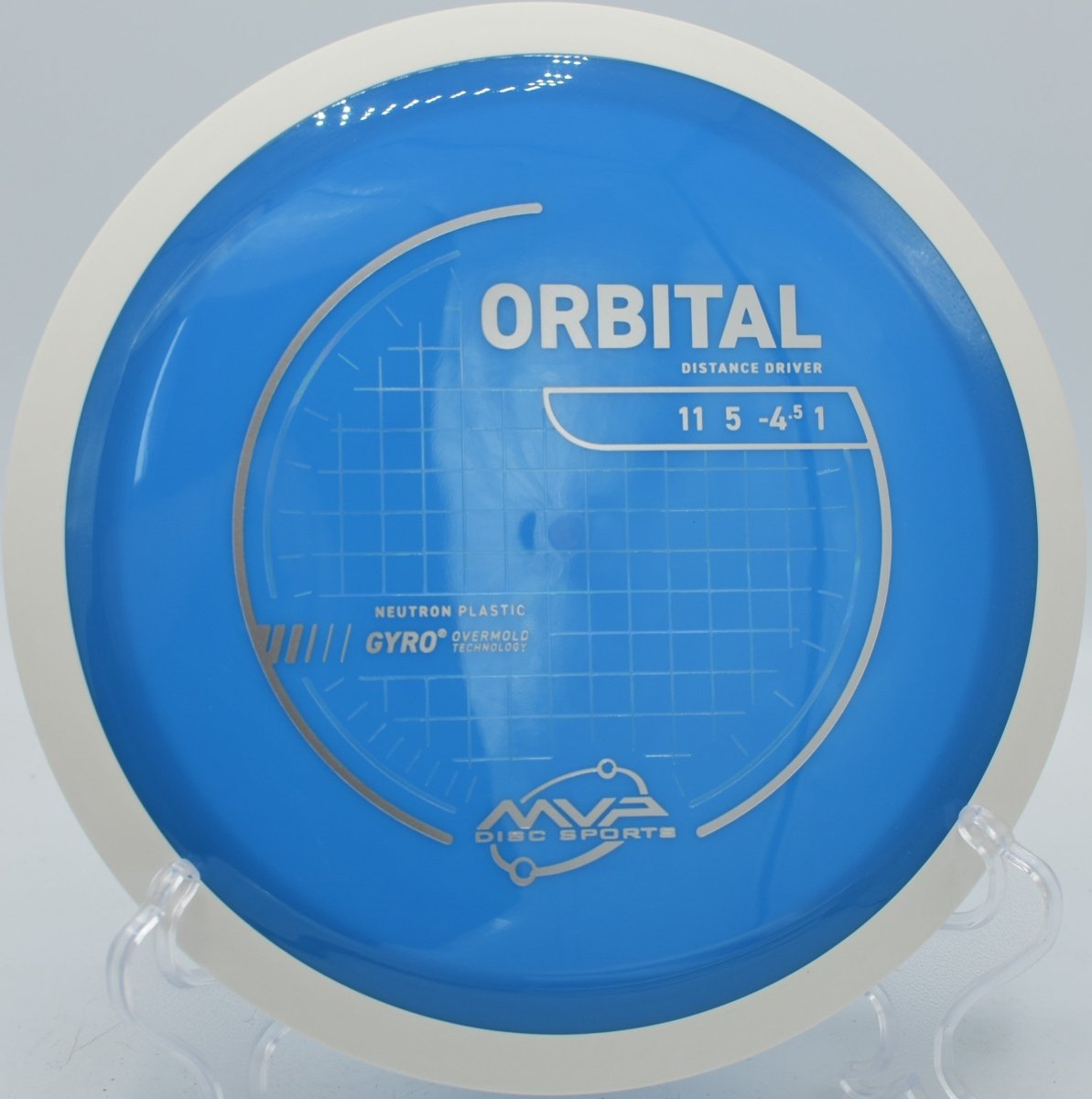 Neutron Orbital disc golf driver gliding on a long anhyzer line at Idlewild Disc Golf Course, Burlington, Kentucky