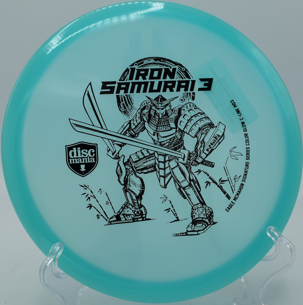 Iron Samurai 3 holding the line on a tunnel shot at Maple Hill Disc Golf Course in Leicester, Massachusetts.

