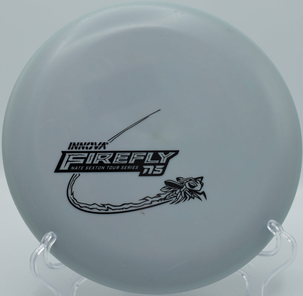 Firefly in Nexus blend launched on a low straight approach shot at Rocklin Disc Golf Course in California

