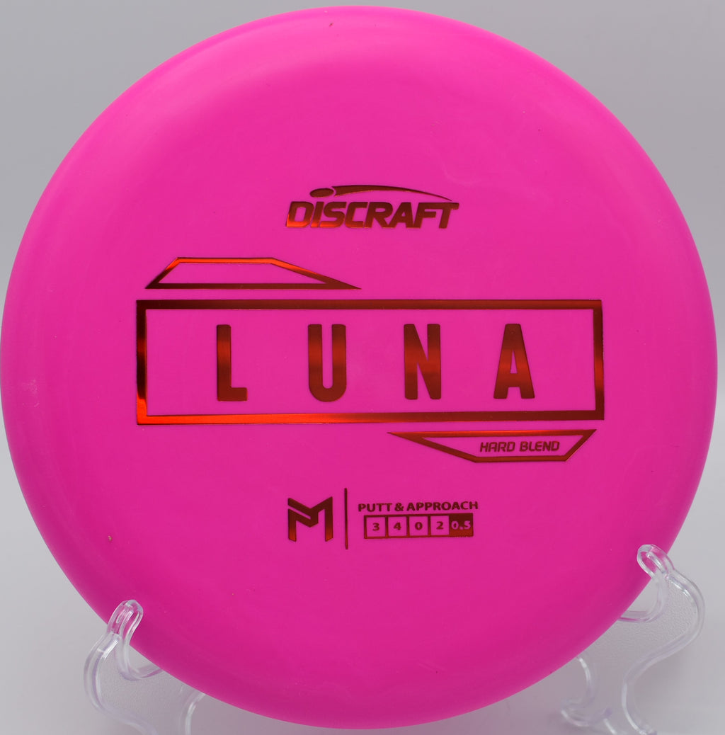 "Discraft Luna Hard Blend – Reliable grip and stable flight at DeLaveaga Disc Golf Course in California."

