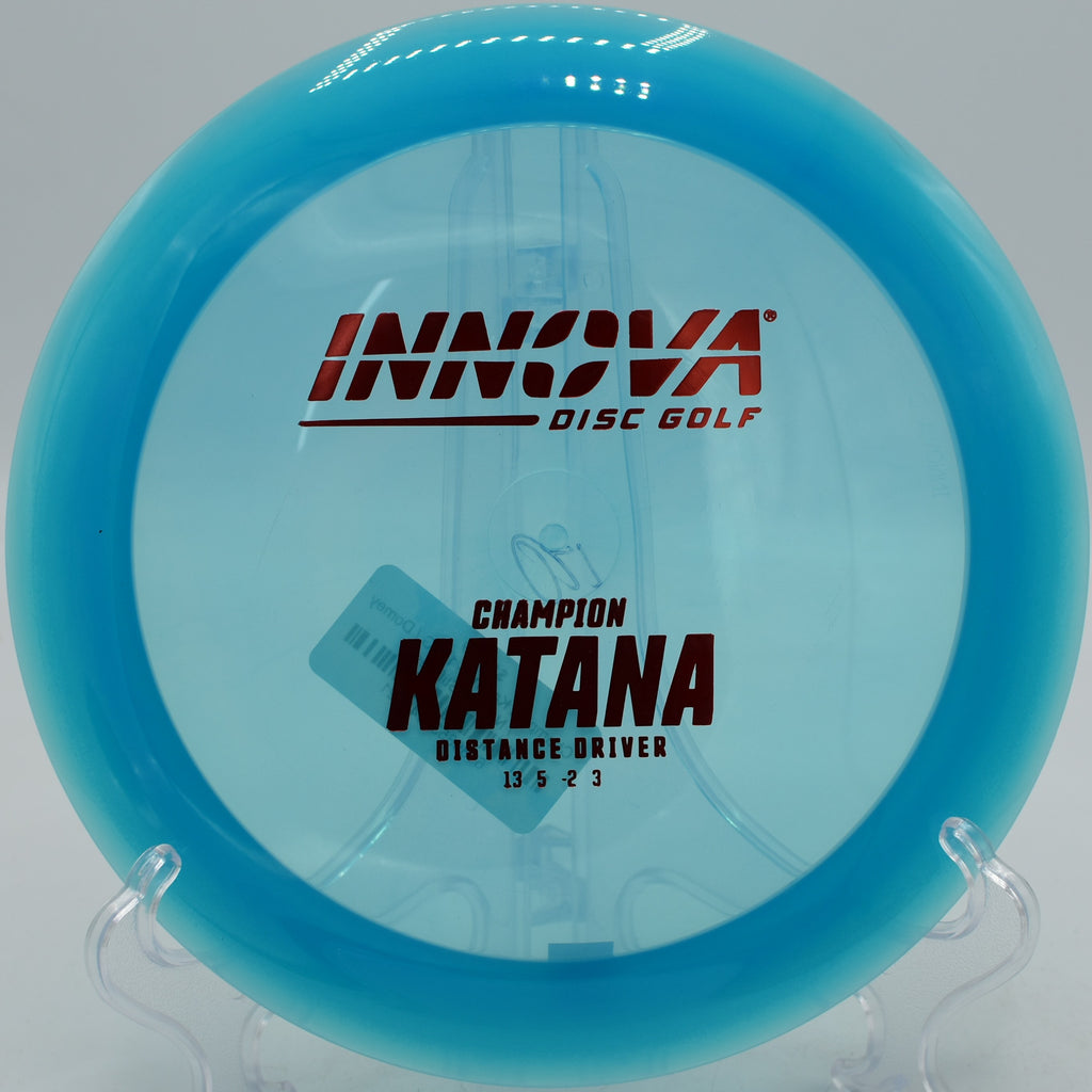 Katana distance driver achieving max turn and fade at Harmon Hills Disc Golf Course in Fall Branch, Tennessee