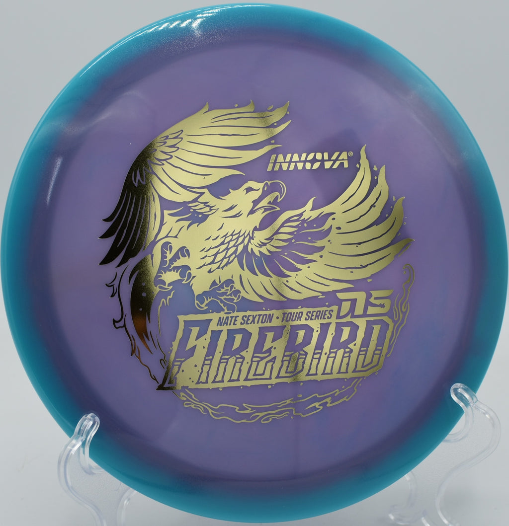 2025 Sexton Firebird fading out hard on a spike forehand hyzer at SeaTac Disc Golf Course in Washington.

