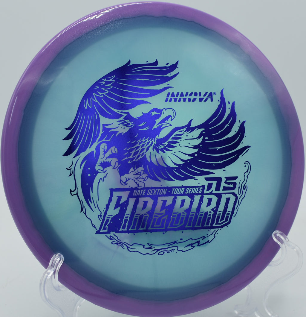 2025 Sexton Firebird fading out hard on a spike forehand hyzer at Nevin Park in Charlotte, North Carolina.

