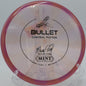 "Tight hyzer shot from the Eternal Flex Bullet offers a crisp fade and stable flight at Muirwoods, Traverse City, MI."
