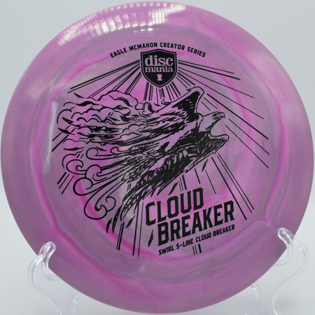 Discmania Swirl S-Line Cloudbreaker launching on a full-power flex shot at North Boundary Park in Cranberry Township, Pennsylvania

