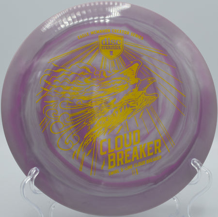Swirl S-Line Cloudbreaker disc golf driver shown mid-flight with max glide at Harmon Hills in Fall Branch, Tennessee

