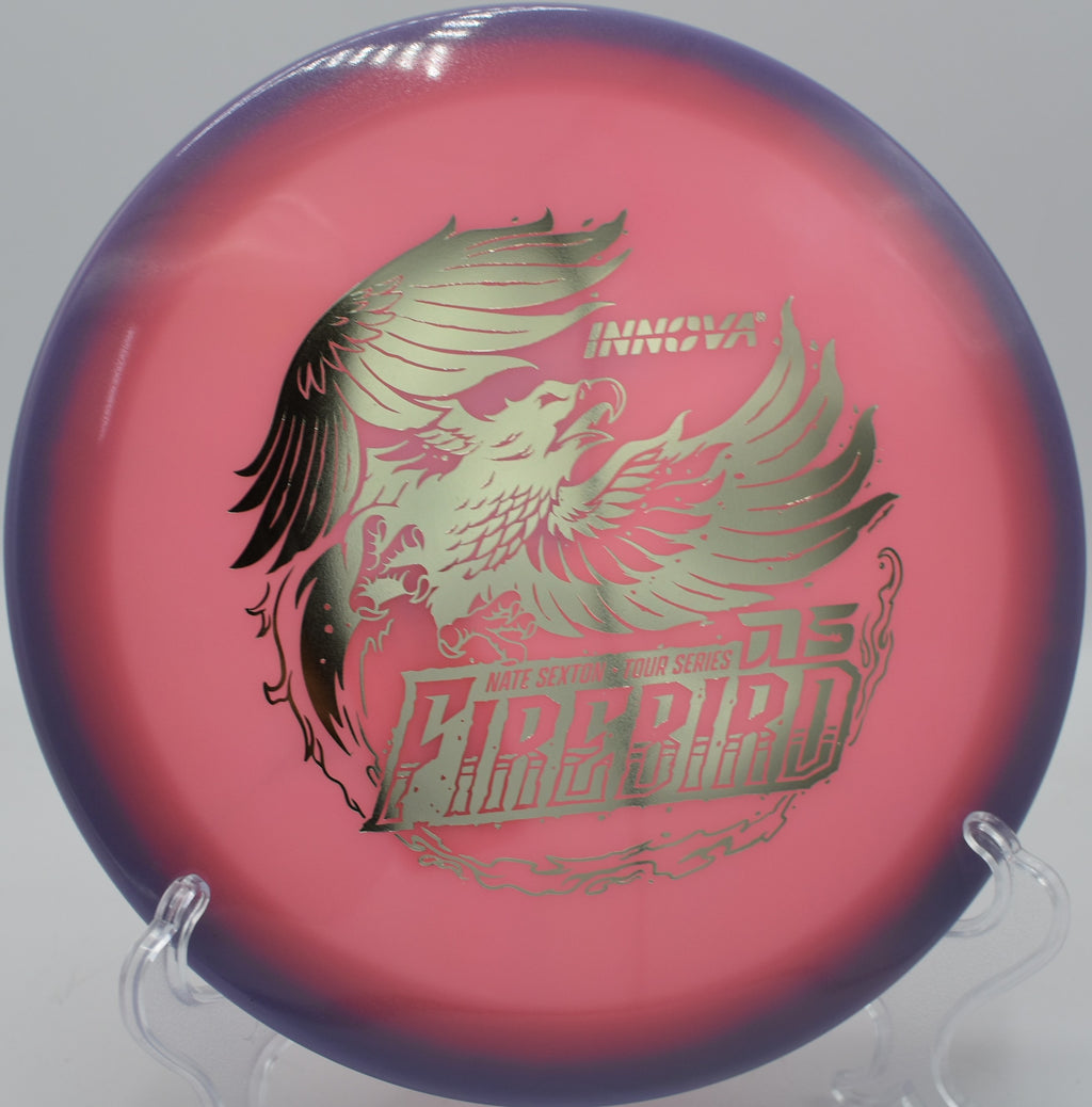 2025 Sexton Firebird drifting forward then dumping left on a power backhand at Sunset Hills in Pekin, Illinois.

