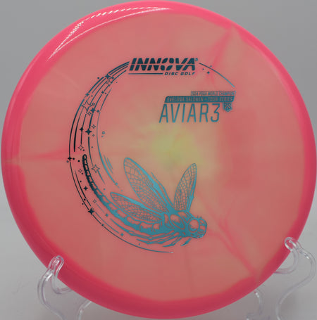 Halo Star Glow Aviar3 settling next to the pin on a touchy upshot at Nevin Park in Charlotte, North Carolina.

