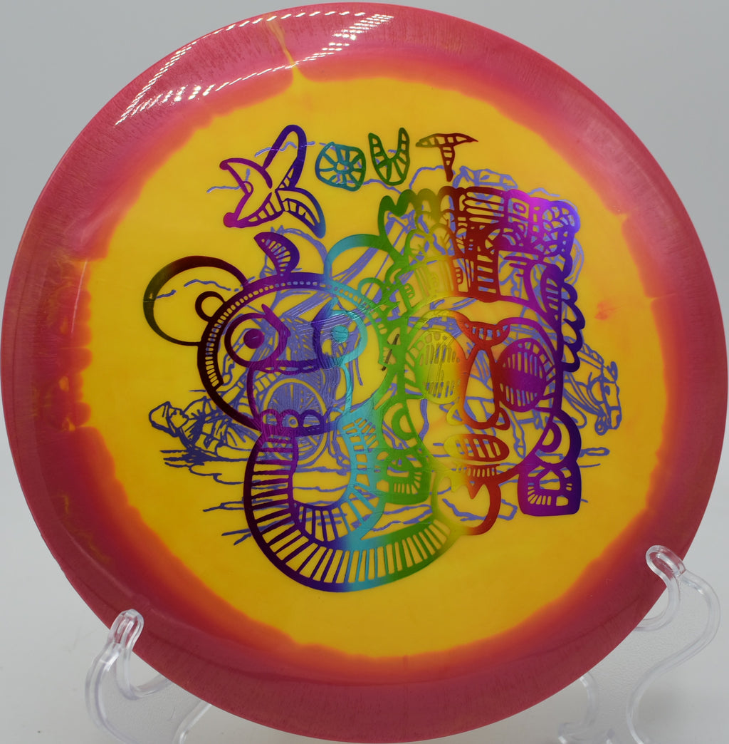 G-Blend Halo Sphinx flipping up and gliding long on a turnover line at Glenwood Springs DGC in Colorado.

