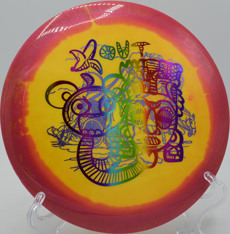 G-Blend Halo Sphinx flipping up and gliding long on a turnover line at Glenwood Springs DGC in Colorado.

