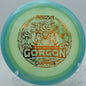 Proto Glow Halo Champion Gorgon fighting through a headwind on Hole 10 at Rock Ridge Disc Golf Course, Pittsboro, North Carolina.