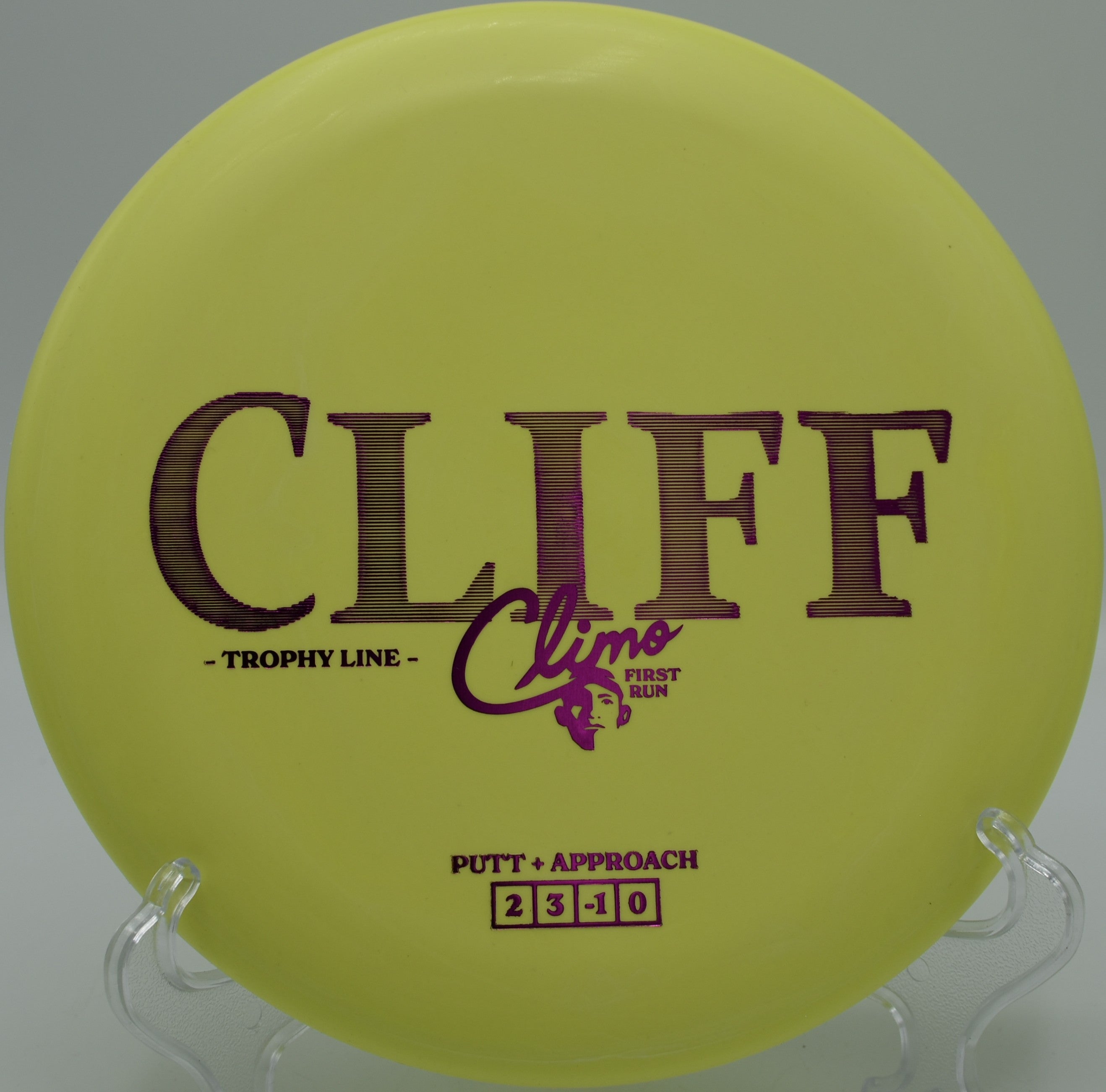Trophy Line Cliff disc golf putter threading a wooded fairway at Brackett's Bluff Disc Golf Course, Sardis, Mississippi