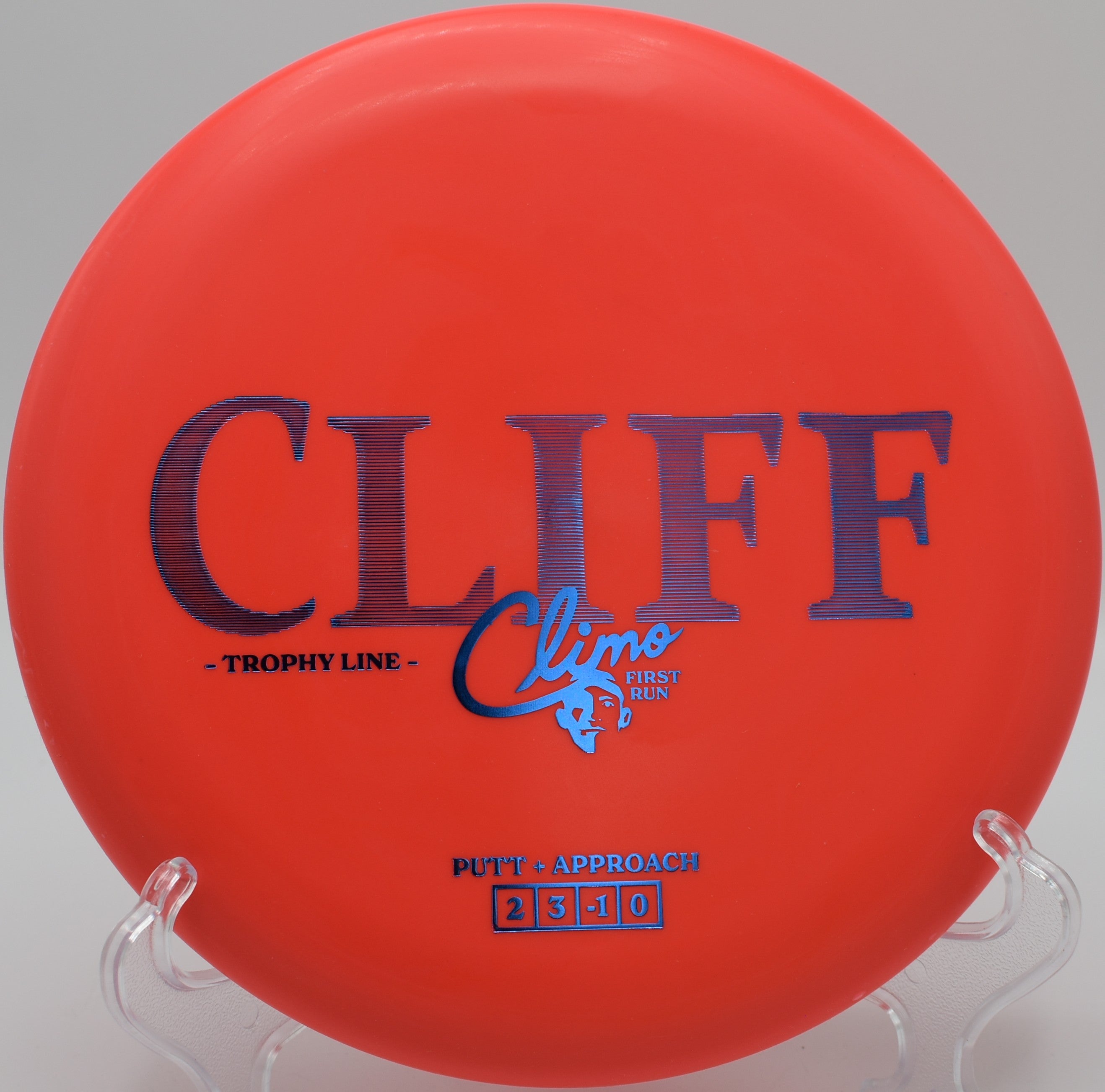 Trophy Line Cliff disc golf putter gliding toward chains at Little Egypt Disc Golf Course, Marion, Illinois