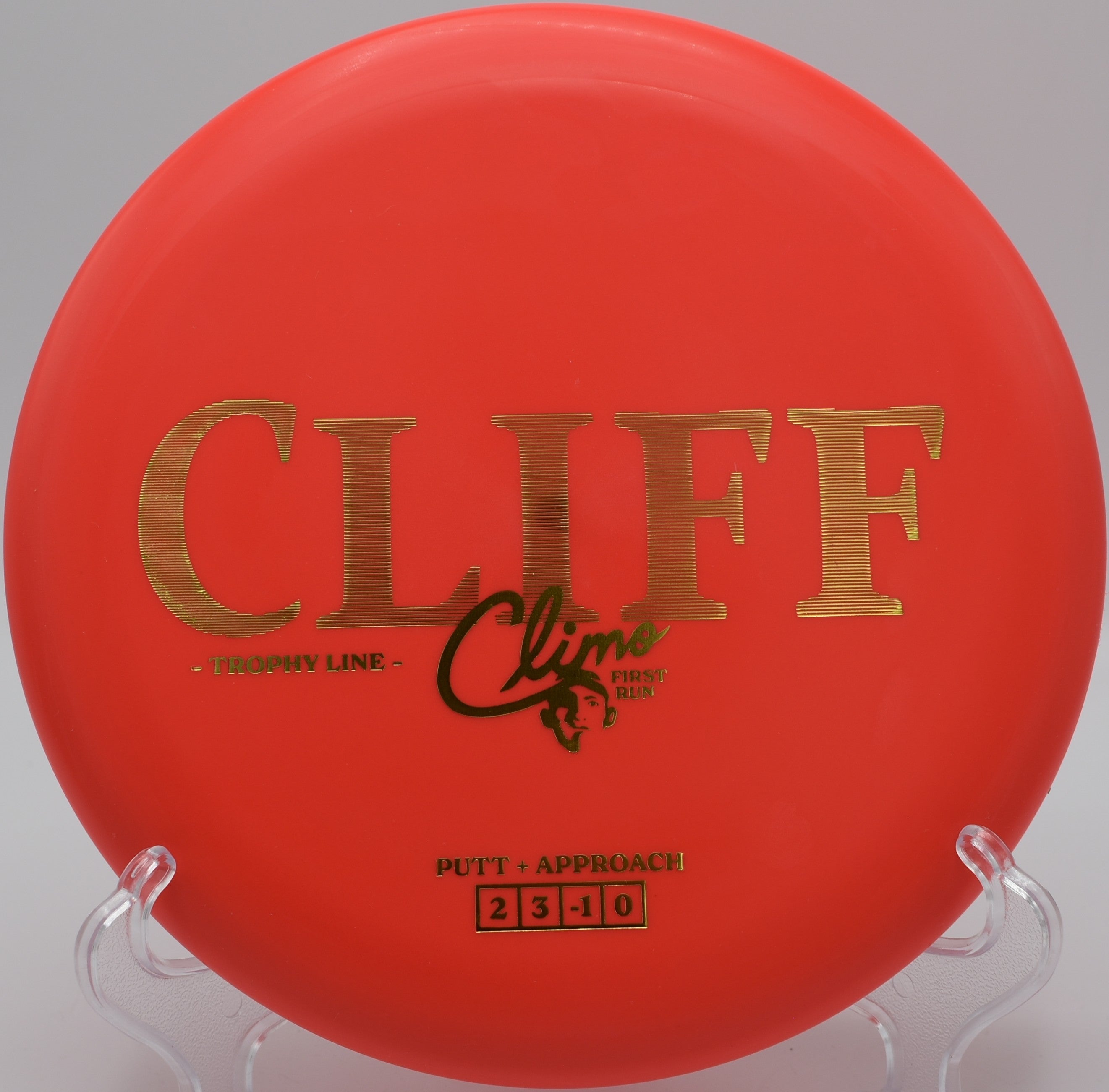 Trophy Line Cliff disc golf putter floating on a straight approach at Hobbs Farm Disc Golf Course, Carrollton, Georgia