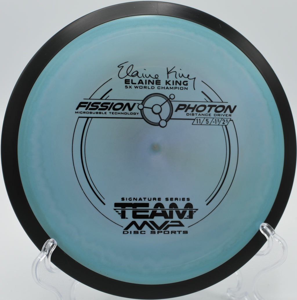 An MVP Fission Photon cutting through the wind at Birds Nest Disc Golf Course in Arvada, Colorado.