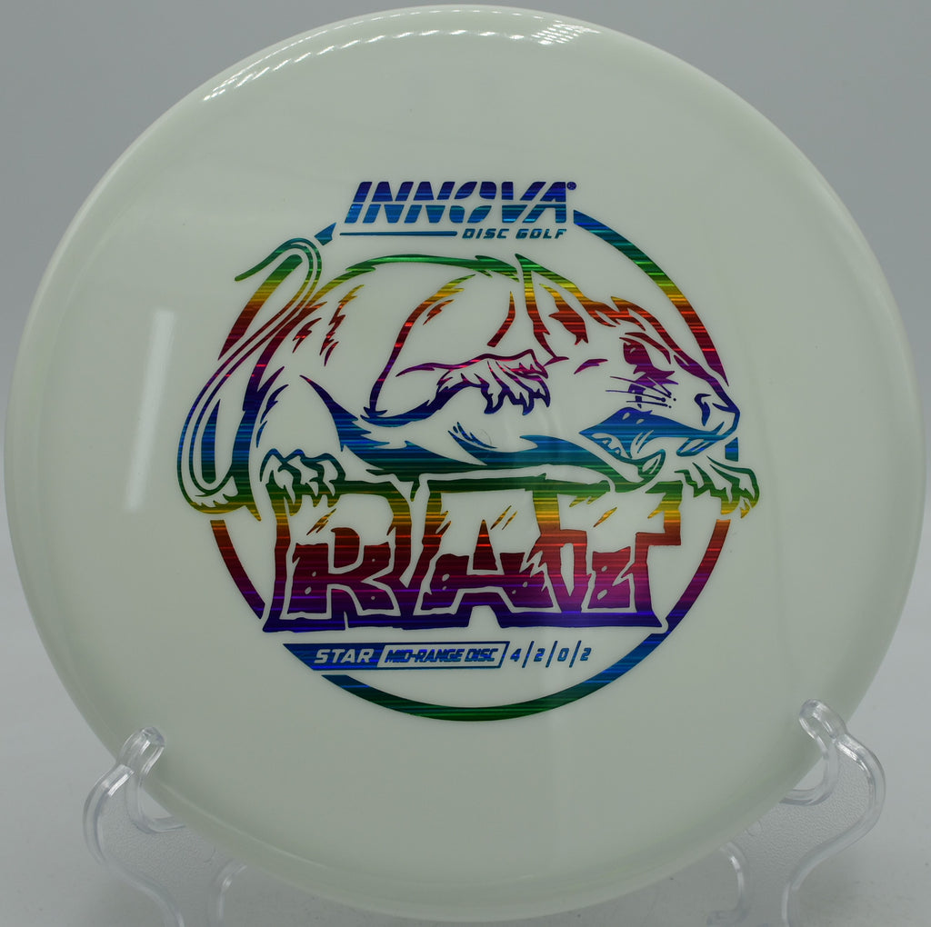 Innova Rat thrown on a low-glide forehand approach at Northwoods Black in Illinois