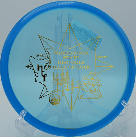 Close-up of CryZtal FLX Zone’s flexible plastic rim at DeLaveaga Disc Golf Course in Santa Cruz, California.


