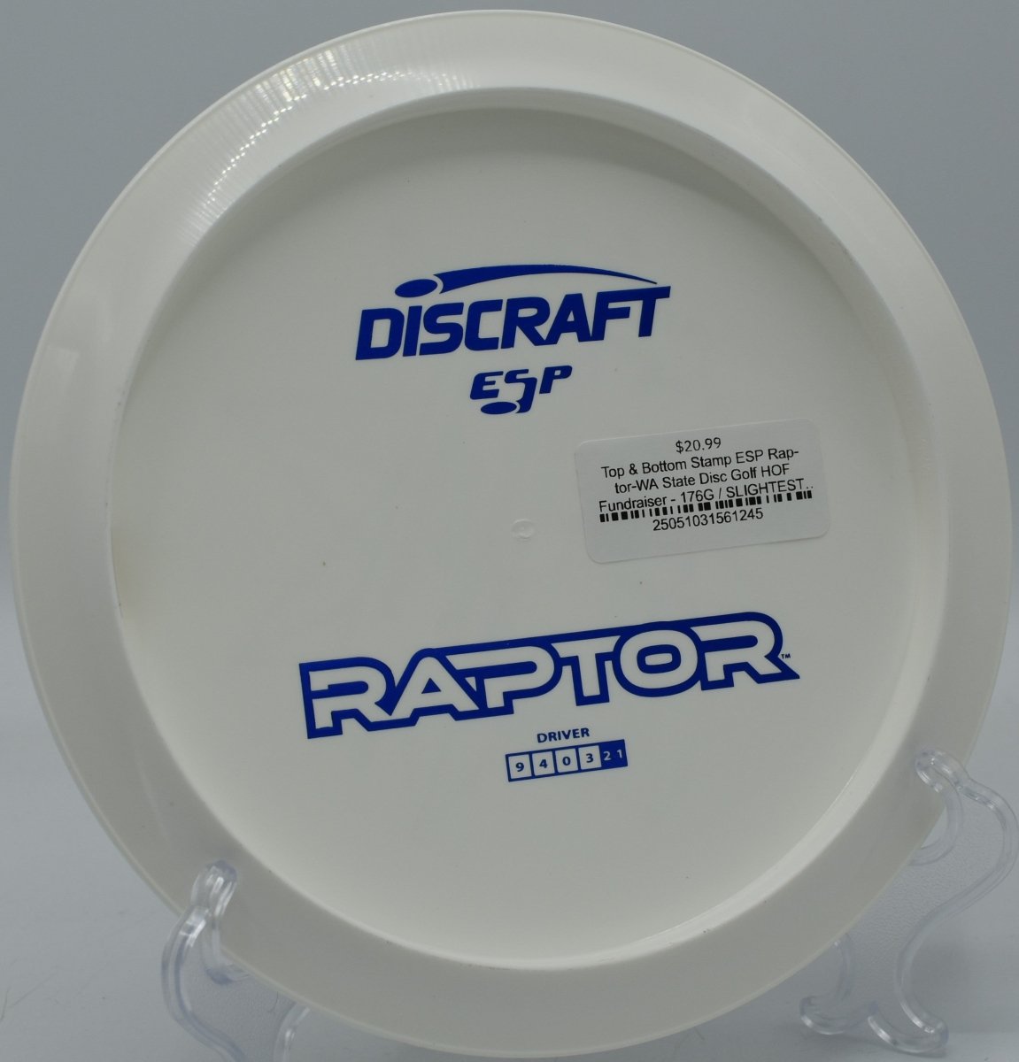 Top & Bottom Stamp ESP Raptor - WA State Disc Golf HOF Fundraiser - Flexline Discs - 25051031561245