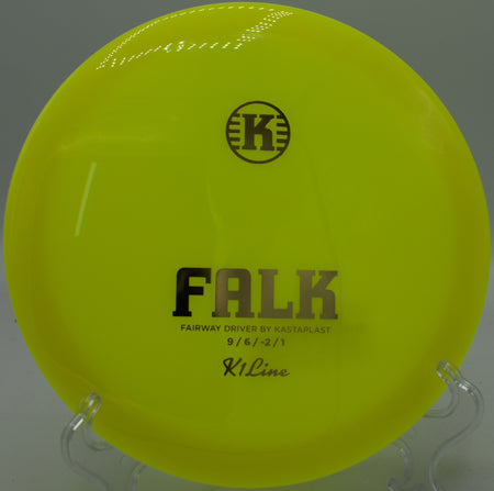 "At Riverbend Disc Golf in Portland, OR, the K1 Falk offers a crisp release with fluid turnovers, ideal for aggressive fairway shots."
