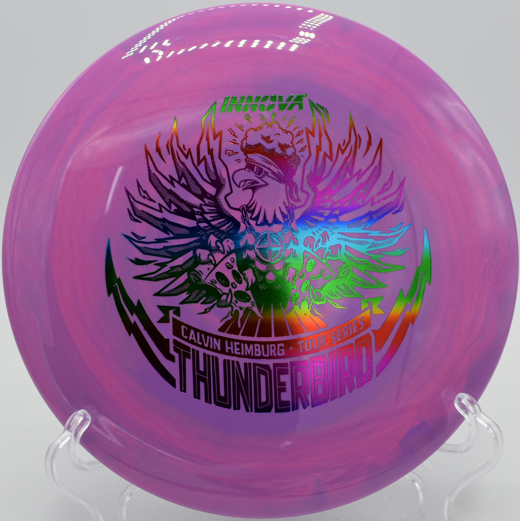 Innova Star Thunderbird carving precise lines at Idlewild Disc Golf Course in Kentucky