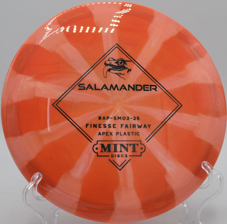 Mint Discs Apex Salamander in swirly plastic hyzer-flipping at Maple Hill in Leicester, Massachusetts

