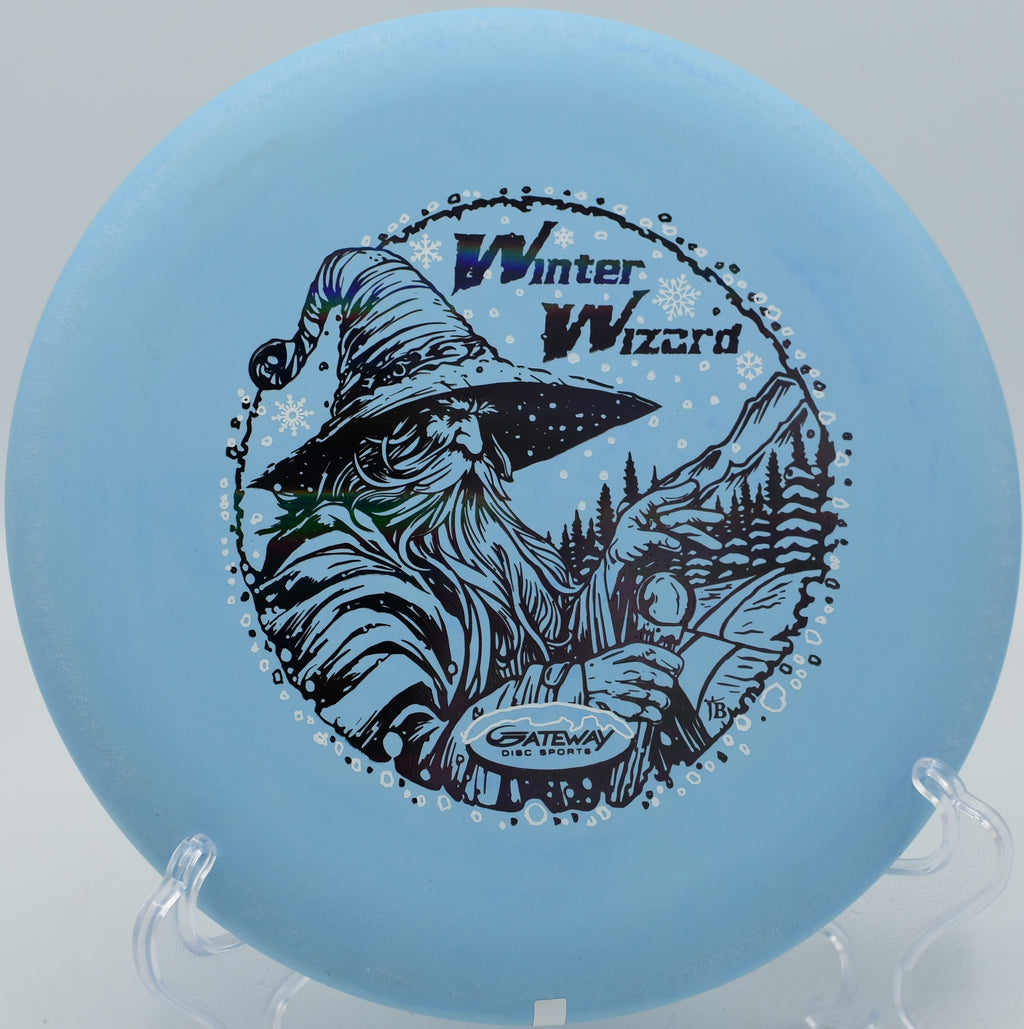Wizard nestling under the basket at Moraine State Park Disc Golf Course in Portersville, Pennsylvania.

