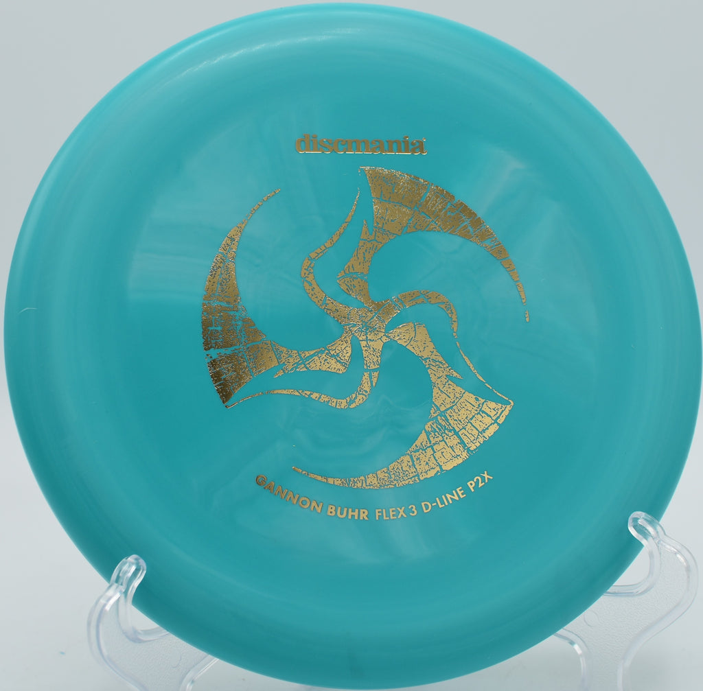 Discmania Flex 3 P2X resting near pole at Fox Run Meadows in Jeffersonville, Vermont

