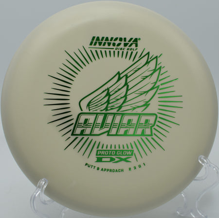 Night putt with a Proto Glow DX Aviar at White Cedar Disc Golf Course in Henniker, New Hampshire.

