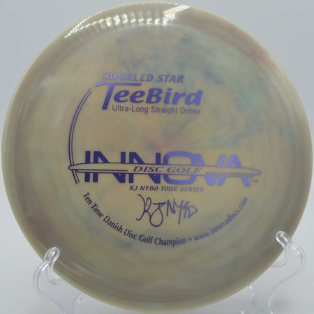 Throwing a Swirled Star TeeBird under pressure at Kincaid Park Disc Golf Course in Anchorage, Alaska.