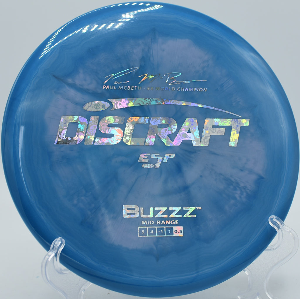 Discraft ESP Buzzz flying straight through wooded fairway at Cedar Hill Park in Nashville, Tennessee

