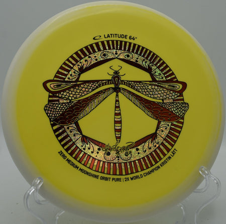 Moonshine Orbit Pure glowing disc golf putter inside circle at Golden Gate Park Disc Golf Course in San Francisco, California