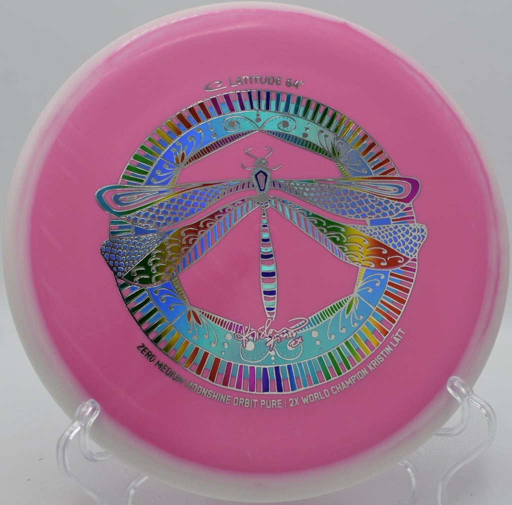 Latitude 64 Pure glow putter inside circle at Renny Gold Disc Golf Course in Charlotte, North Carolina