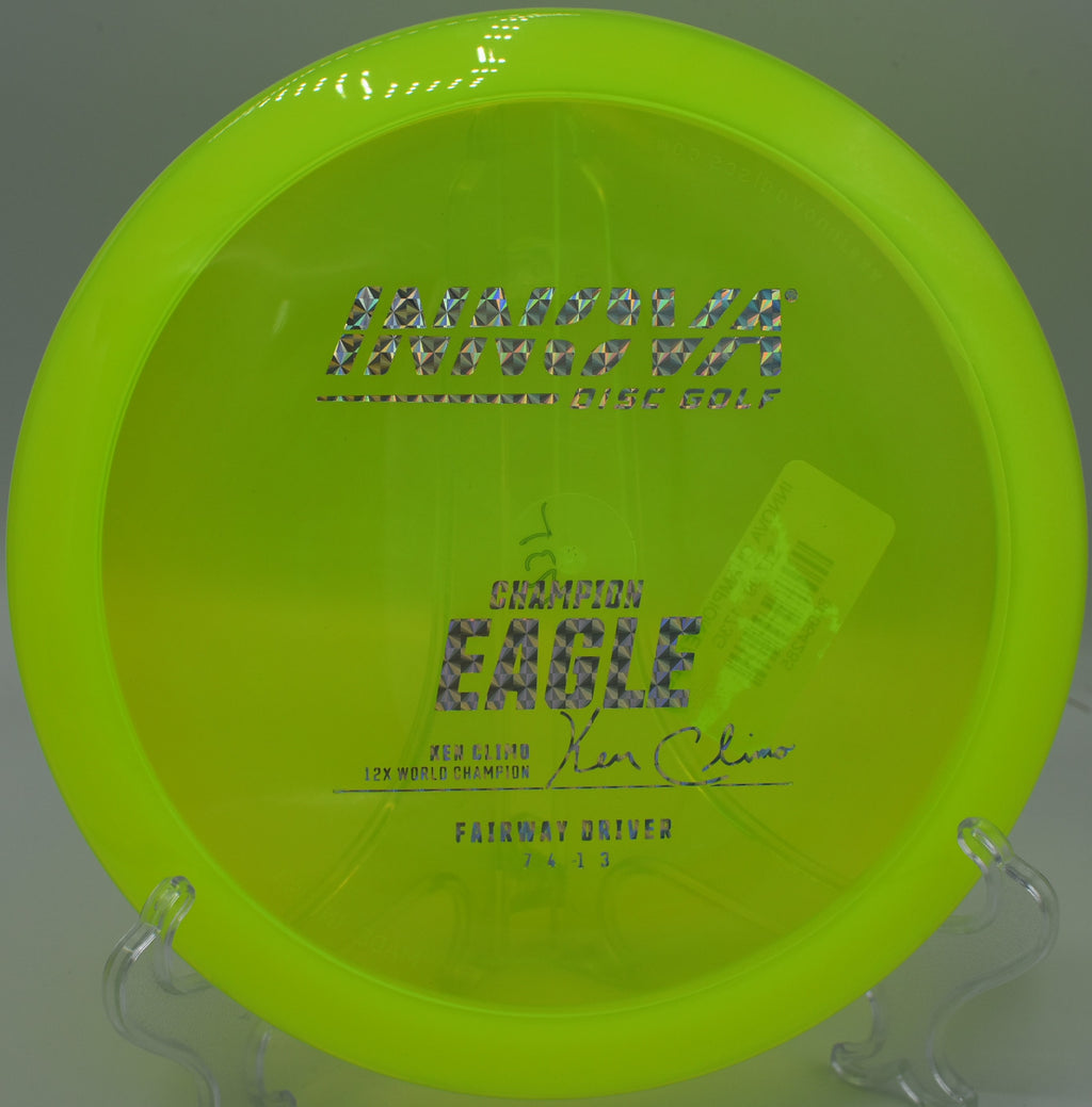 Innova Champion Eagle carving a perfect turnover line on Hole 12 at Lake Marshall Disc Golf Complex, Montross, Virginia.
