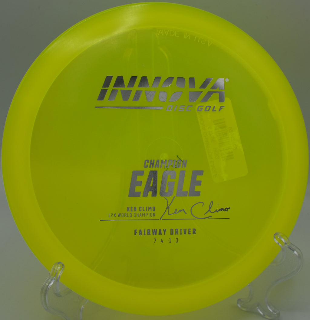 Champion Eagle floating toward the basket on Hole 16 at Devil’s Glen Disc Golf Course, Bettendorf, Iowa.

