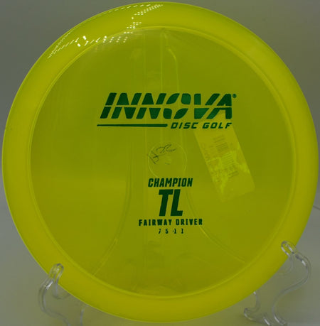 Innova Champion TL driver shaping a controlled turnover line at Cedar Hills Disc Golf Course in Raleigh, North Carolina