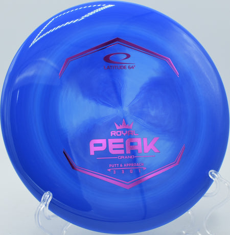 Grand Peak launched forehand into a headwind at Jones Park DGC in Cedar Rapids, Iowa.

