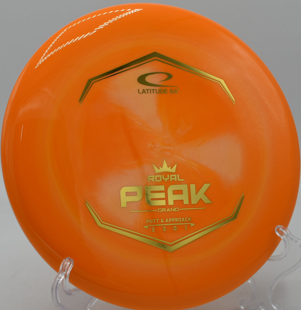 Latitude 64 Grand Peak held for a push putt at Glen Helen DGC in San Bernardino, California.

