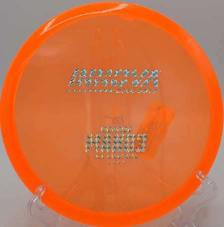 Disc golfer executing a laser-straight midrange with a Champion Mako3 at Deer Lakes Park in Tarentum, PA