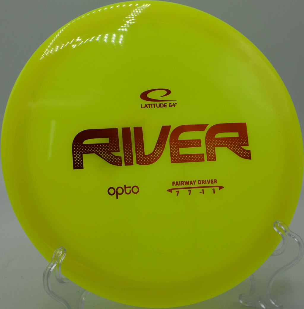 Opto River in mid-flight on a laser-straight line at Buckhorn DGC in New Hill, North Carolina.

