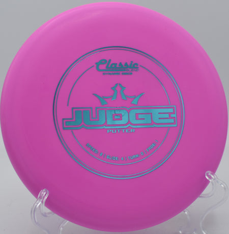 Dynamic Discs Classic Blend Judge held before a jump putt at Idlewild Disc Golf Course in Burlington, Kentucky.


