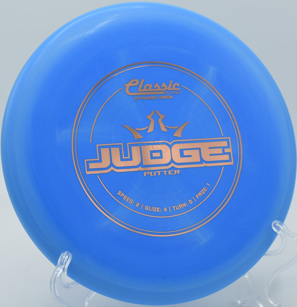 Classic Blend Judge gliding cleanly through a wooded lane at The Rez Disc Golf Course in Brandon, Mississippi.

