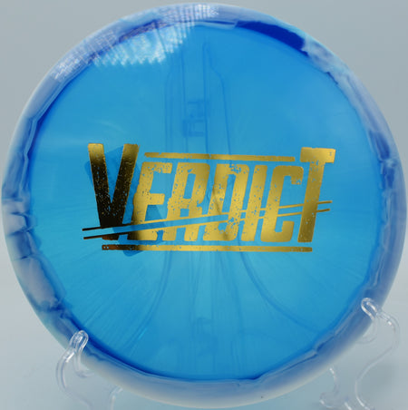 Lucid Ice Orbit Verdict fading hard into the green at Trophy Lakes Disc Golf Course in Johns Island, South Carolina.

