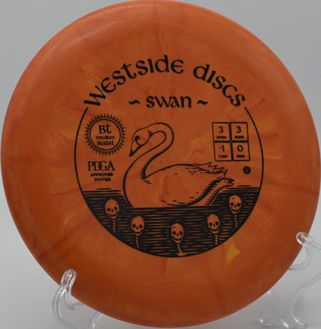 BT Burst Medium Swan flying straight with soft turn at Cedar Hill Disc Golf Course in Nashville, Tennessee.

