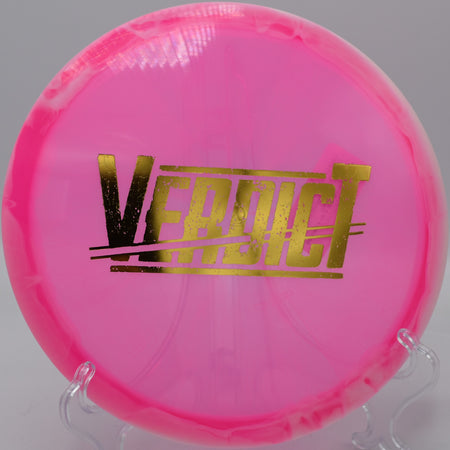Strong hyzer approach with a Lucid Ice Orbit Verdict at Creekside Disc Golf Course in Salt Lake City, Utah.

