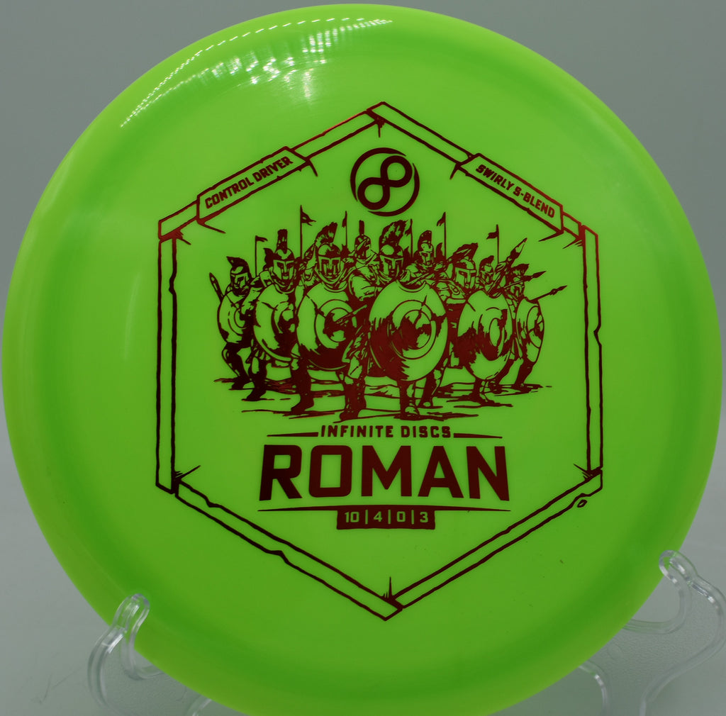 Swirly S-Blend Roman tracking stable before crashing toward the pin at Eagle Island DGC in Eagle, Idaho.

