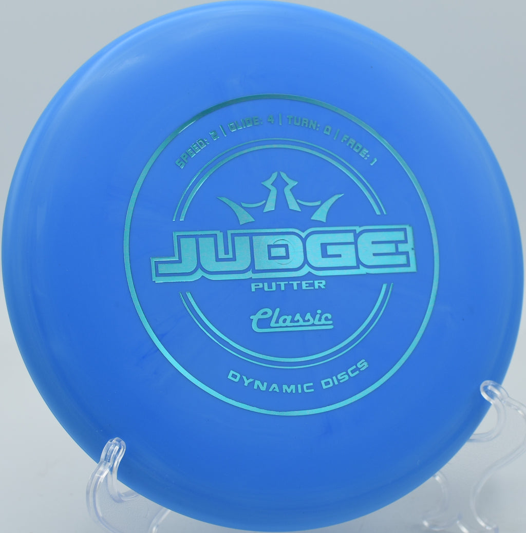 Classic Judge gliding toward the chains at Valley Springs Disc Golf Course in Durham, North Carolina.

