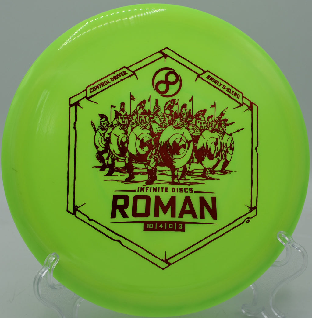 Swirly S-Blend Roman ripping through headwinds with controlled fade at Glenwood Springs DGC in Colorado.

